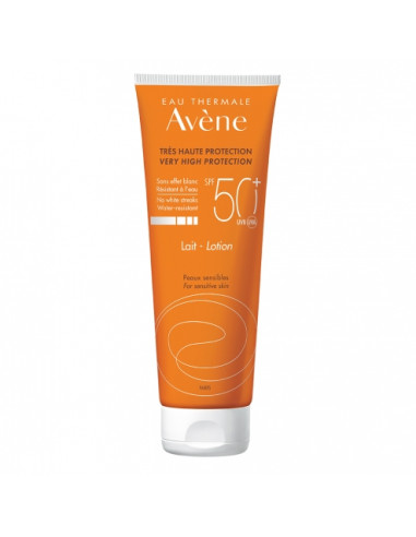 Avene SPF 50+ Leche Muy Alta Protección 250 ml - Protector solar para piel sensible.