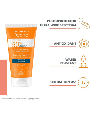 AVENE SPF 50+ FLUIDO SIN PERFUME 50 ML