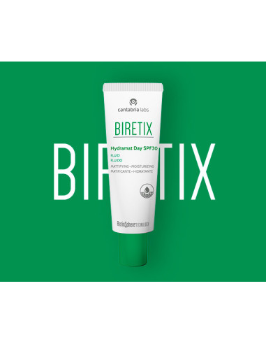 Biretix Hydramat Day SPF 30 50 ml - Hidratante matificante con protección solar para piel grasa.