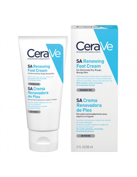 Cerave Crema Renovadora de Pies 88 ml - Hidratación y renovación para pies secos y agrietados.