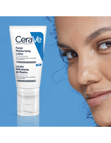 Cerave Loción Hidratante de Rostro Piel Normal 52 ml - Hidratación ligera para piel normal.