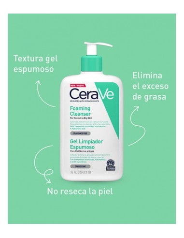 Cerave Gel Limpiador Espumoso 236 ml - Limpieza profunda para piel grasa.