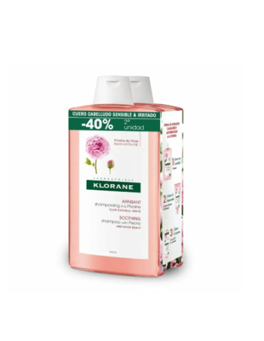 KLORANE PACK CHAMPU PEONIA 2X400 ML