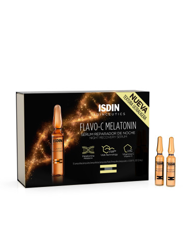 ISDINCEUTICS Flavo-C Melatonin 30 U x 2 ml - Ampollas de noche con melatonina y vitamina C.