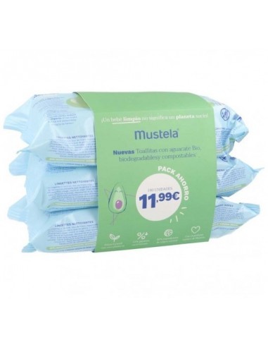 MUSTELA TOALLITAS TRIO 3X60 TOALLITAS