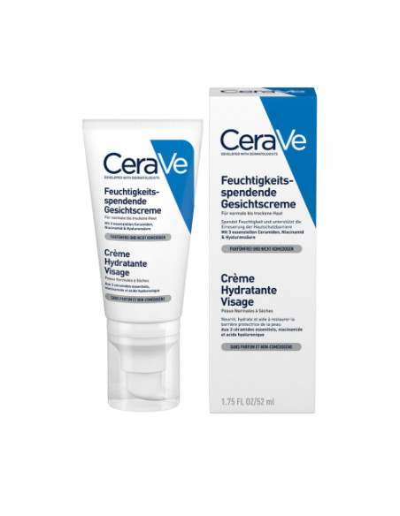 Cerave Loción Hidratante de Rostro Piel Normal 52 ml - Hidratación ligera para piel normal.