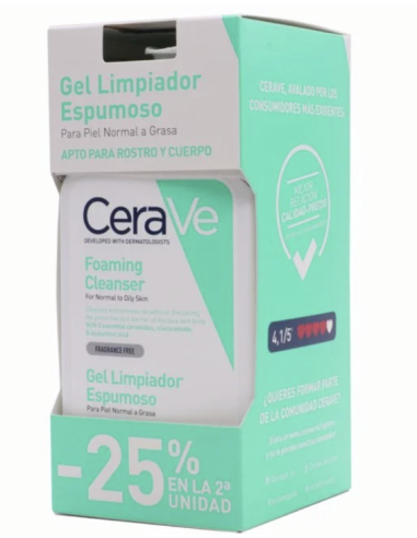 CeraVe Pack Gel Limpiador Espumoso...